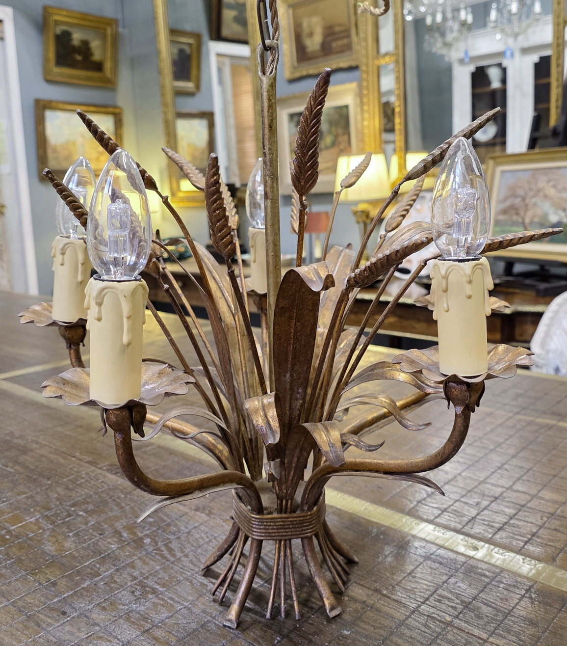 A vintage French Wheat Light